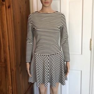 Zara Striped Fit & Flare Dress